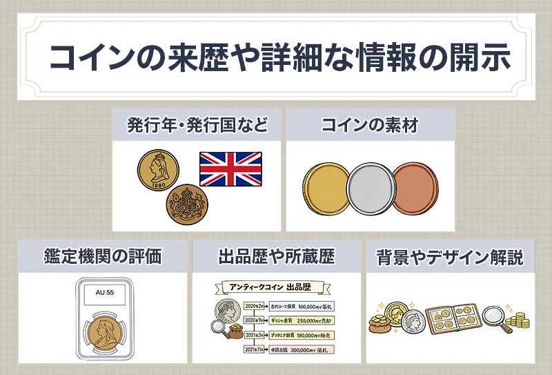 アンティークコインの来歴情報