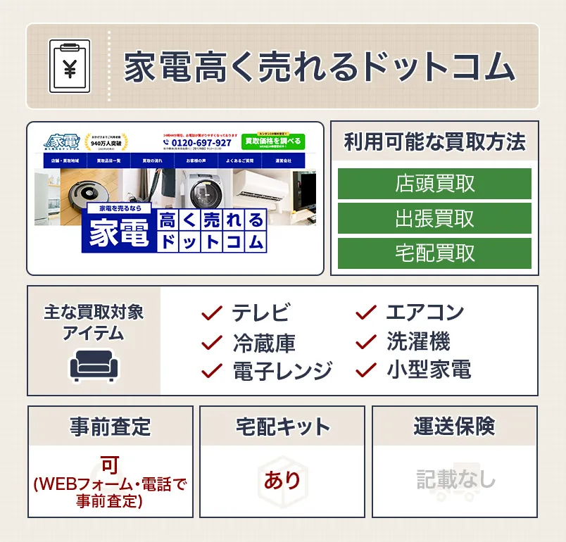 家電高く売れるドットコムの家電買取