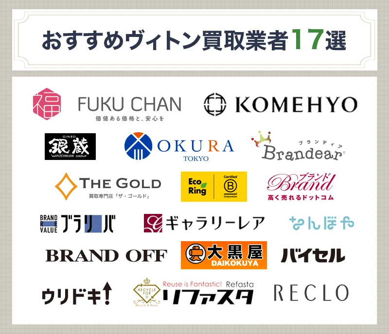 ヴィトン買取のおすすめ業者17選を比較