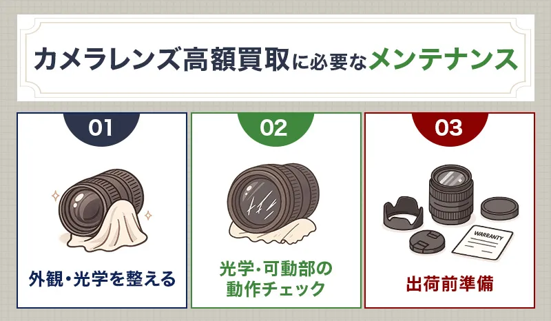 カメラレンズ高額買取につながるメンテナンス・動作確認