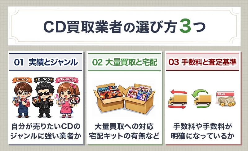CD買取業者選びで押さえておきたいポイント3つ