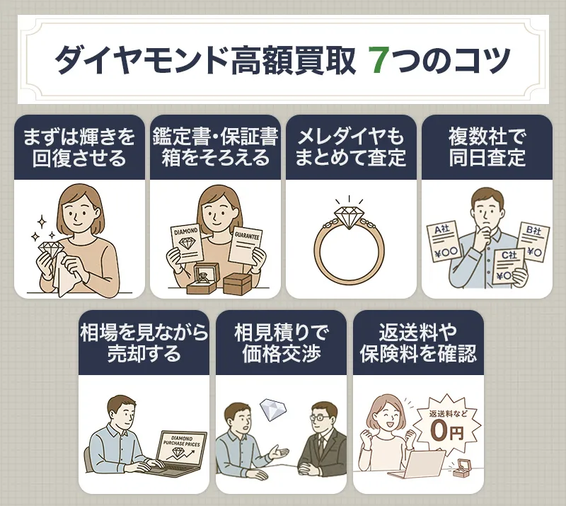 ダイヤモンドを高額買取してもらうコツ7つ