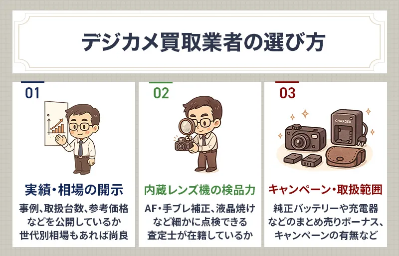 デジカメ買取業者の選び方