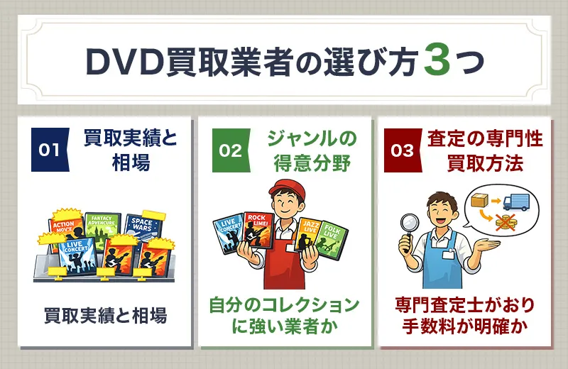 DVD買取業者選びで重要なポイント3つ