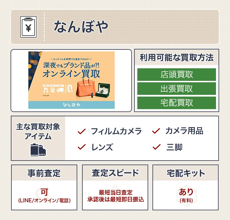 なんぼやのスペック表