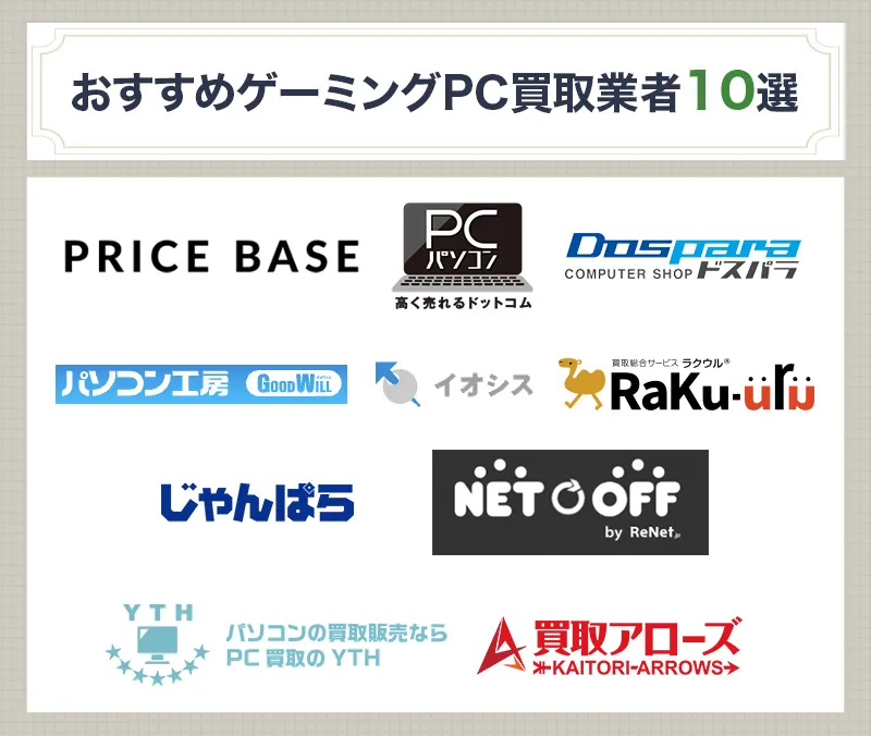 おすすめのゲーミングPC買取業者10選で売るならどこ？