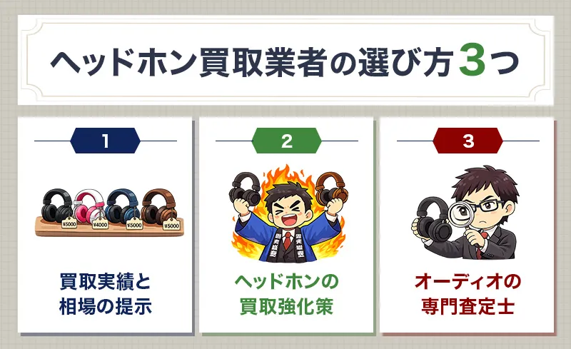 ヘッドホン買取業者選びで重要なポイント3つ