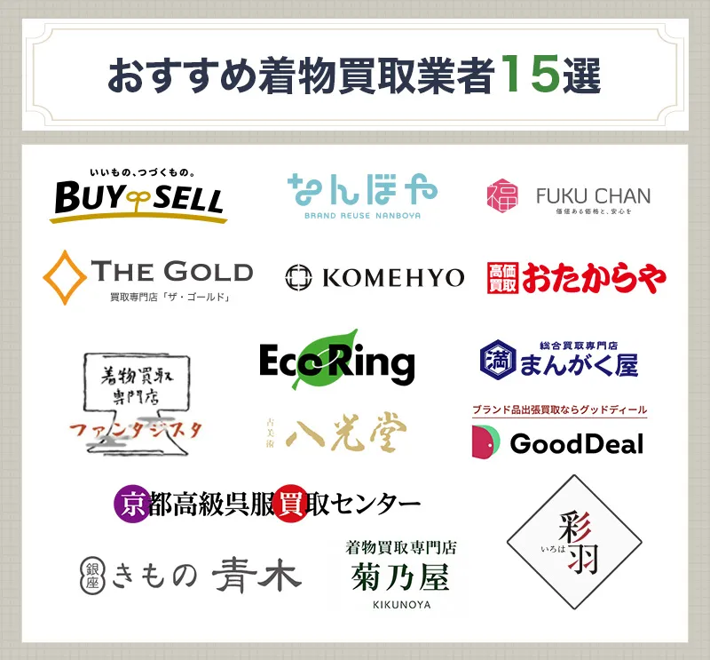 おすすめの着物買取業者まとめ