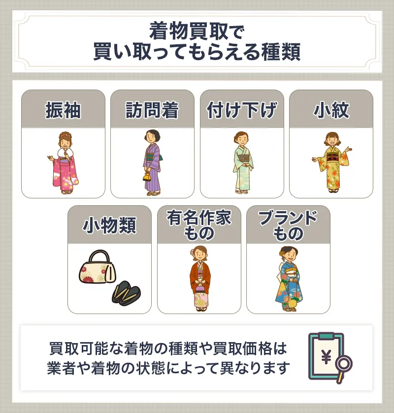 買い取ってもらえる着物の種類