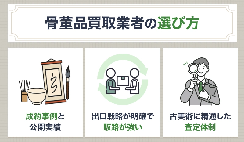 骨董品買取業者の選び方