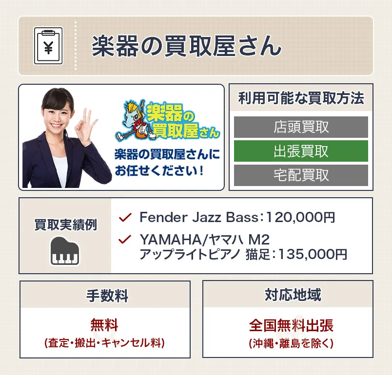 楽器の買取屋さんのピアノ買取のスペック画像