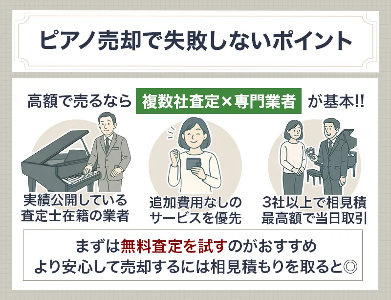 ピアノ買取で失敗しない3つのポイント