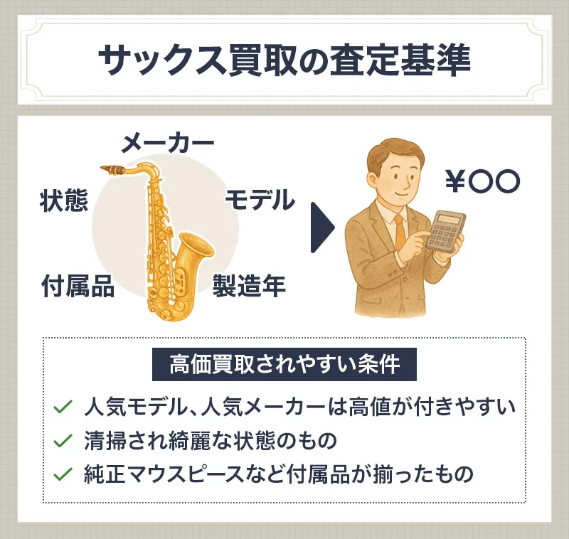 サックス買取相場を確認