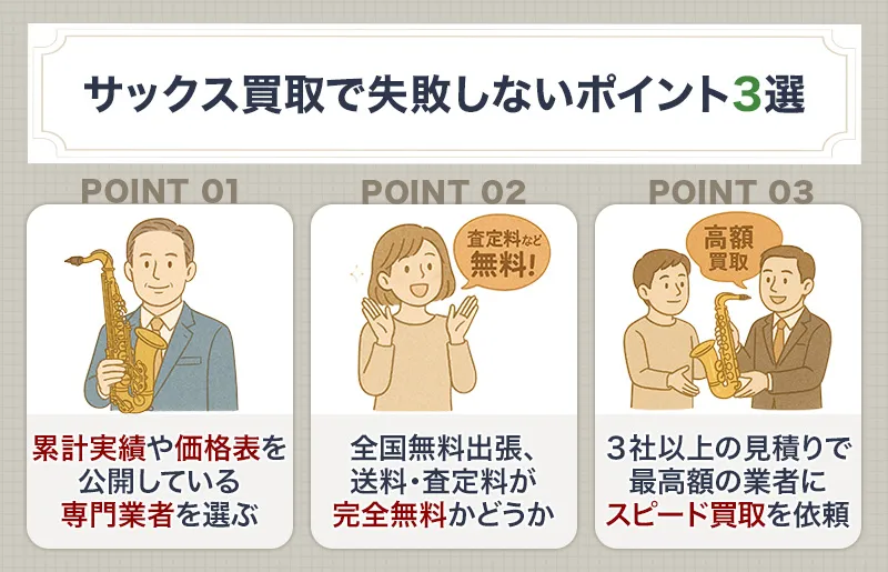 サックス買収で失敗しないポイント3選