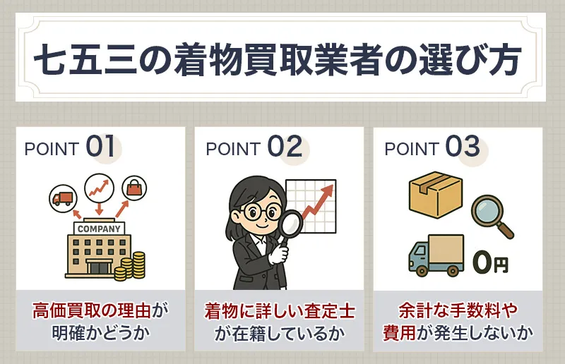 七五三の着物の買取業者を選ぶポイント