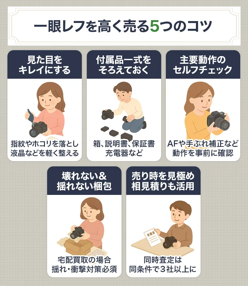 一眼レフを高く売る5つのコツ