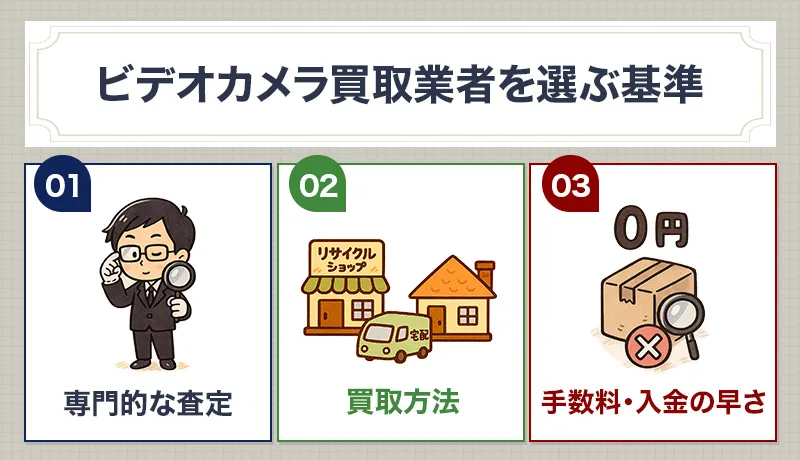 ビデオカメラ買取業者の選び方