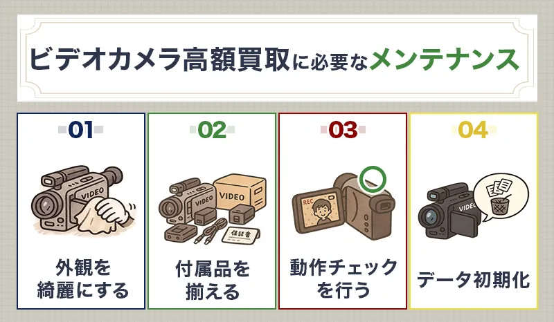 ビデオカメラ高価買取に向けた動作チェック・メンテ