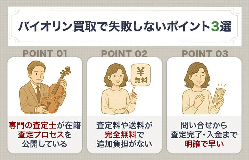 バイオリン買取で損をしないためのポイント