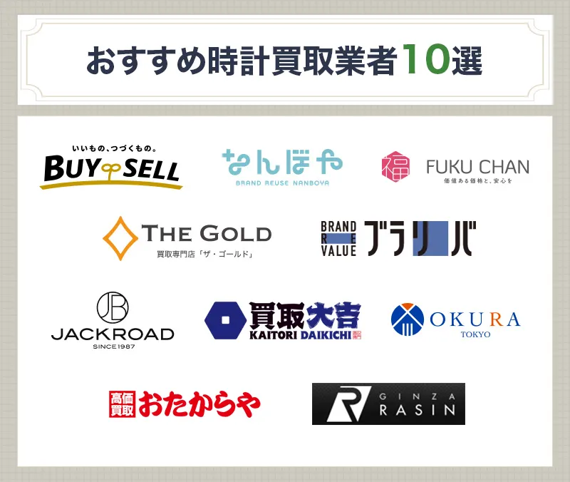 高価買取してくれるおすすめの時計買取業者10選