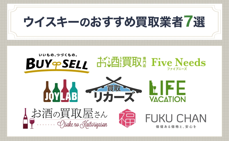 ウイスキーのおすすめ買取業者7選