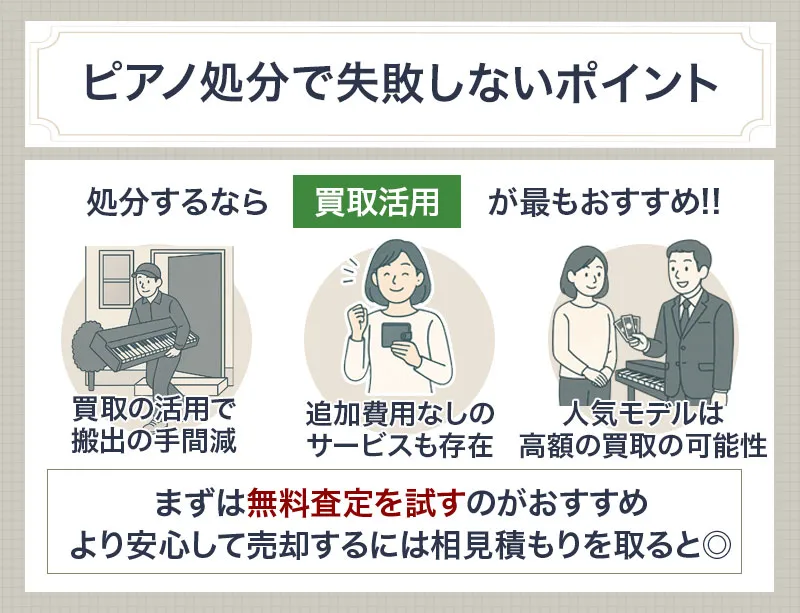 ピアノ処分で失敗しないポイント