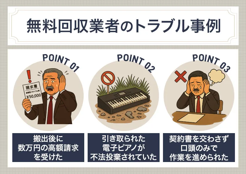 無料回収業者のトラブル事例