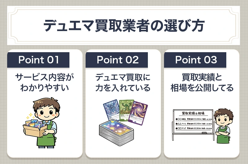 デュエマ買取業者選びで重要な3ポイント