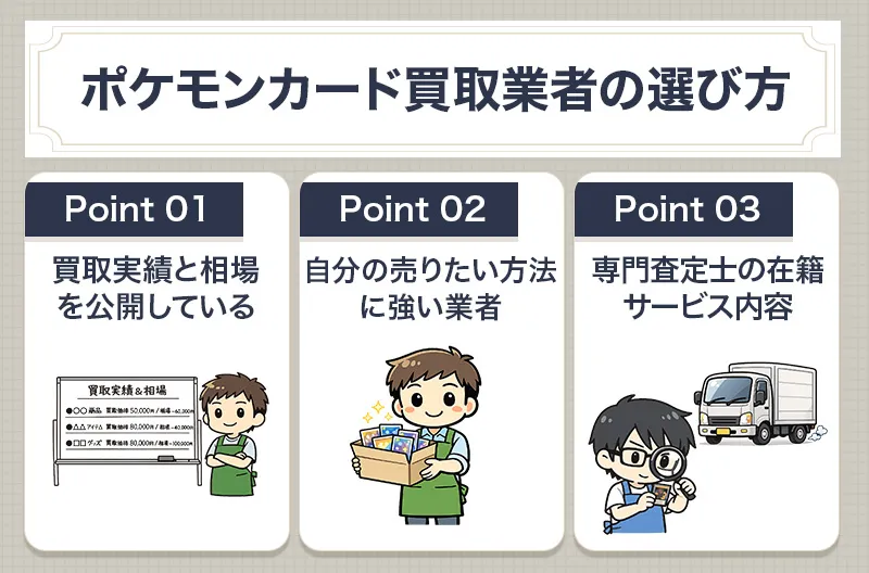 ポケモンカード買取業者選びで重要な3ポイント